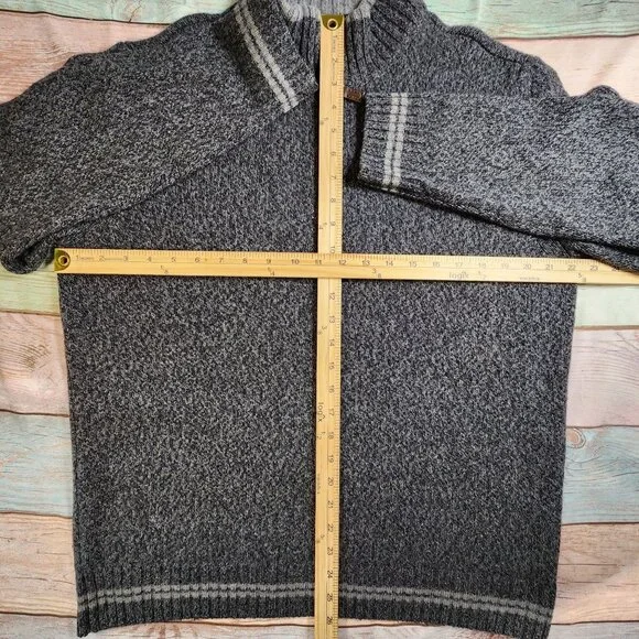 Daniele Blasi Italian Gray Wool Blend Half-Zip Sweater Men's Large - Picture 8 of 10